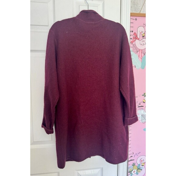 Crazy Horse 100% Wool Burgundy Large Womens Cardigan Red  Pockets - Picture 7 of 10